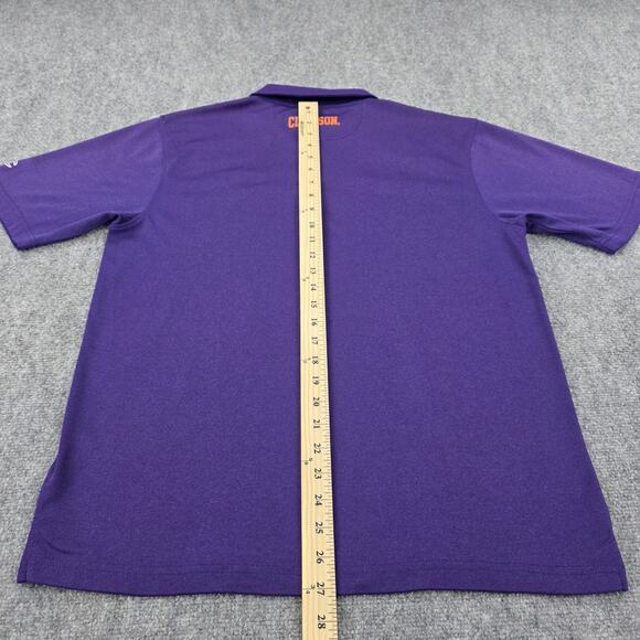 Clemson Tigers Shirt Mens Medium Purple NCAA Football Polo Champion Wicking - Picture 6 of 16